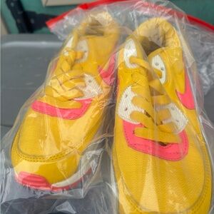 Nike Kids Yellow and Pink Sneakers